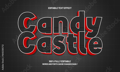 candy castle editable text effect with a gaming and play text style