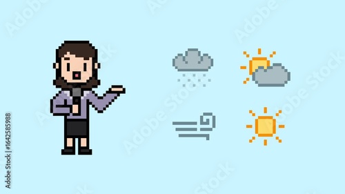 A video of a weatherman explaining the weather