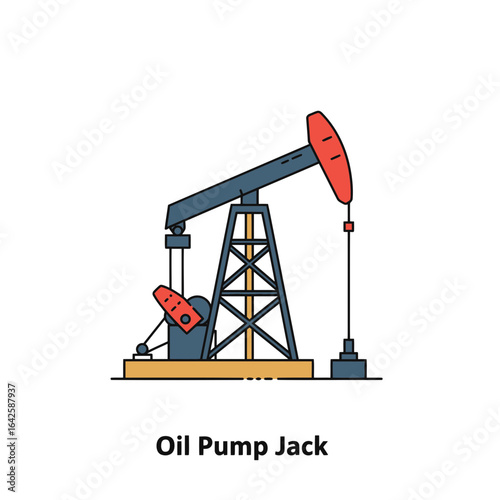 Oil Pump Jack Illustration: Flat Vector Design