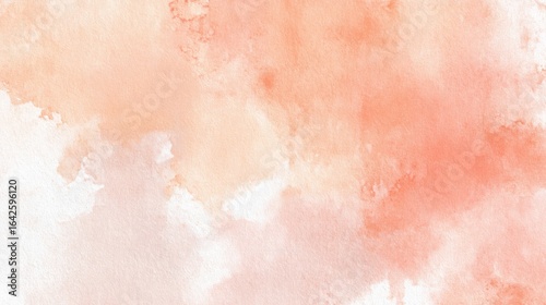 Soft peach watercolor wash creates a gentle and visually calming textured background