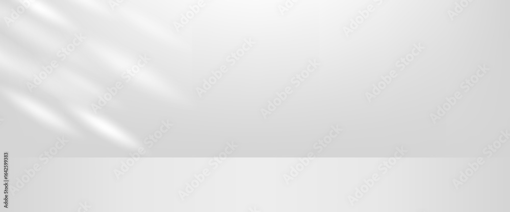 Obraz premium Minimalist white and gray vector background with soft light streaks and shadows, perfect for product display, advertising, or modern presentations.