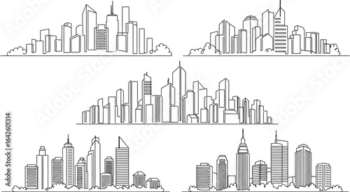 Vector illustration of city skyline cityscape buildings architecture design