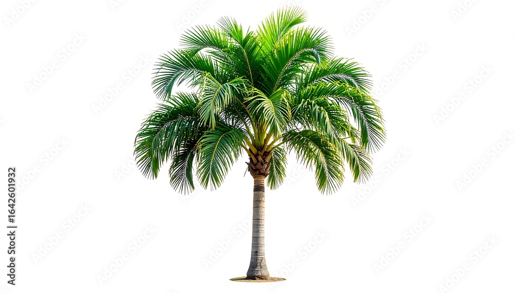 Obraz premium Lush palm tree against white
