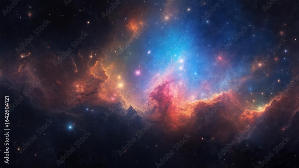 Fototapeta premium Colorful nebula in space