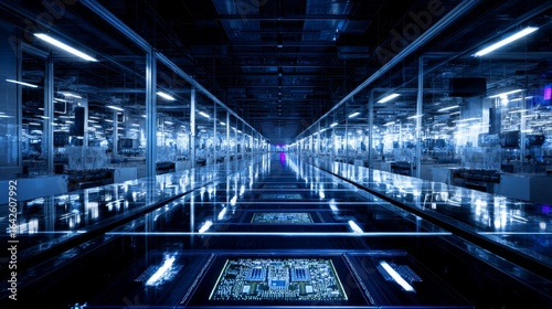 Manufacturing process of advanced ai chips in a state of the art semiconductor facility