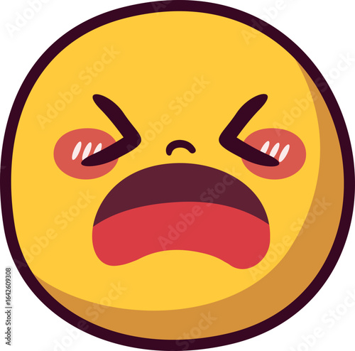 Loud Cry Emoji Icon Vector