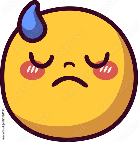 Sweating Emoji Icon Vector
