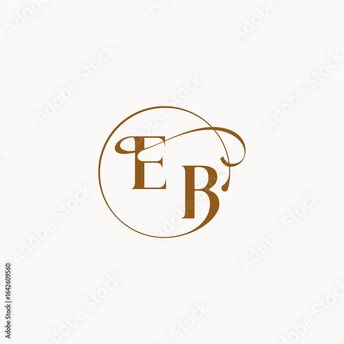 circle fows wedding logo EB luxurius feeling with flow monogram elegant style letter
