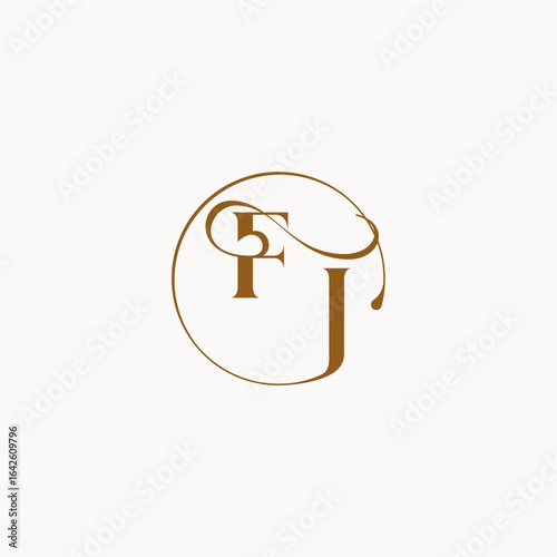 circle fows wedding logo FJ luxurius feeling with flow monogram elegant style letter