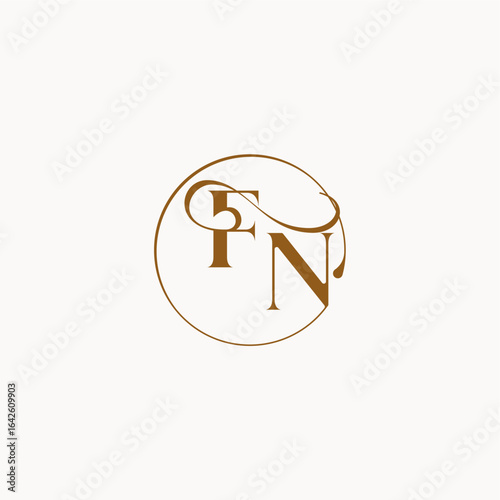 circle fows wedding logo FN luxurius feeling with flow monogram elegant style letter