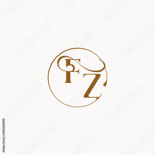 circle fows wedding logo FZ luxurius feeling with flow monogram elegant style letter