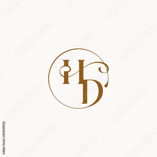 circle fows wedding logo monogram elegant style letter luxurius feeling with flow HD