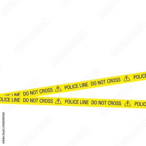 Security barrier yellow warning tapes vector isolated on background.