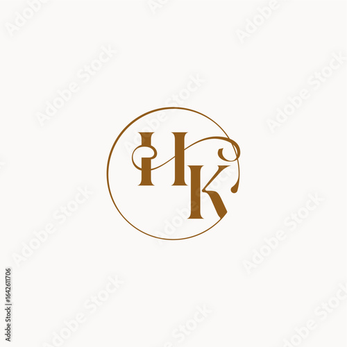 circle fows wedding logo monogram elegant style letter luxurius feeling with flow HK