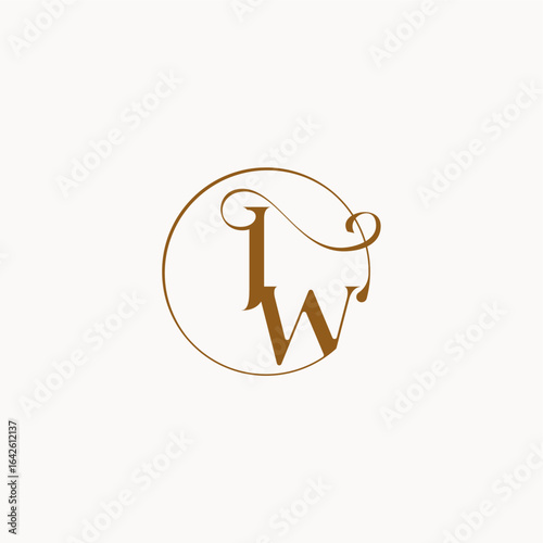 circle fows wedding logo monogram elegant style letter luxurius feeling with flow JW