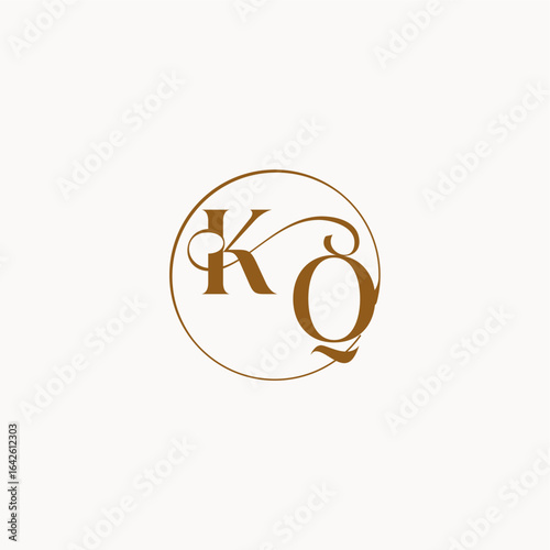 circle fows wedding logo monogram elegant style letter luxurius feeling with flow KQ