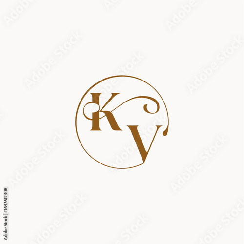 circle fows wedding logo monogram elegant style letter luxurius feeling with flow KV