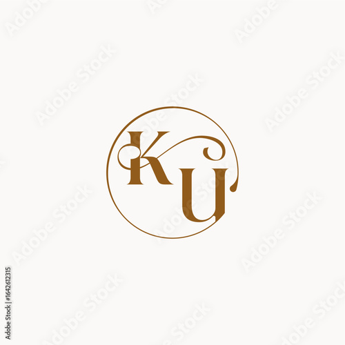 circle fows wedding logo monogram elegant style letter luxurius feeling with flow KU