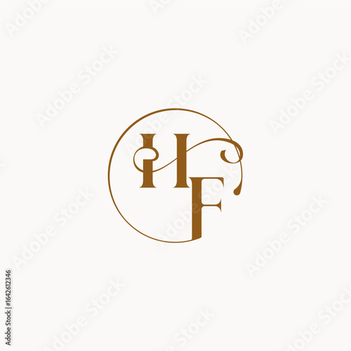 circle fows wedding logo monogram elegant style letter luxurius feeling with flow HF