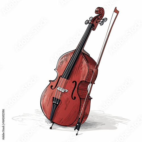 Fascinating Create Bold Stroke Double Bass with Bow Sophisticated Design Element Vibrant Dynamic Energy Perfect for Commercial Marketing Projects Authentic Storytelling Visual Narrative Creative Asset