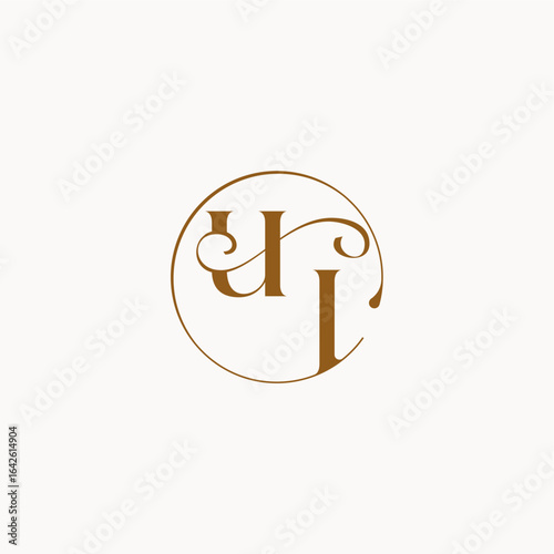 luxurius feeling with flow UI monogram elegant style letter circle fows wedding logo
