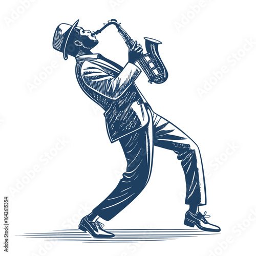 Mesmerizing Create Bold Stroke Jazz Musician Playing Saxoph Premium Collection Masterpiece Artistic Creative Vision Ideal for Advertising Campaign Materials Authentic Storytelling Visual Narrative Cre