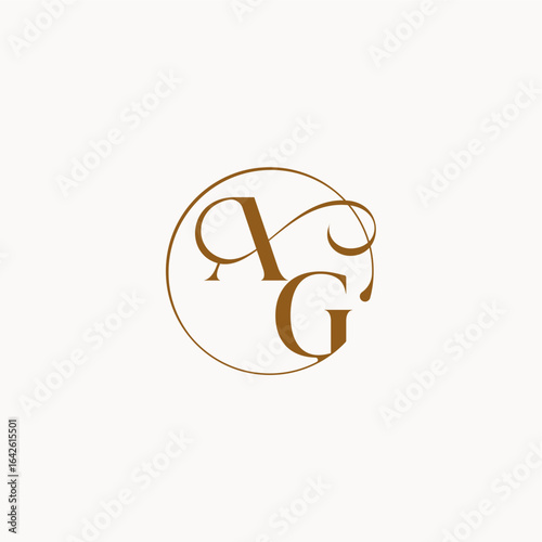 monogram elegant style luxurius feeling with flow AG circle fows wedding logo letter