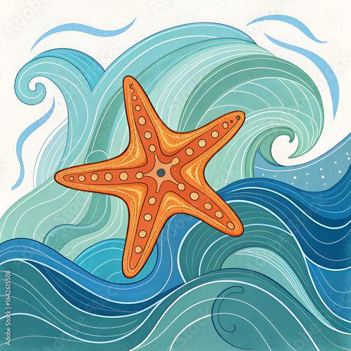 vector illustration of a starfish