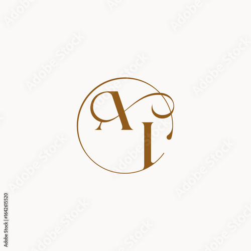 monogram elegant style luxurius feeling with flow AI circle fows wedding logo letter