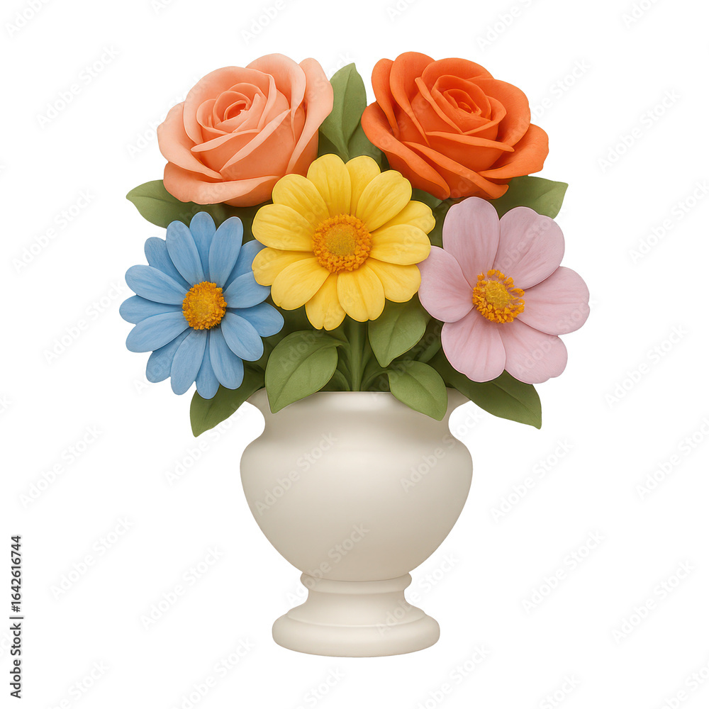 custom made wallpaper toronto digitalPNG Colorful flowers in elegant vase.