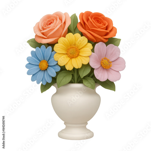 Wallpaper Mural PNG Colorful flowers in elegant vase. Torontodigital.ca