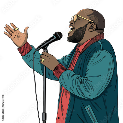 Superb Create Bold Stroke Podcast Host Speaking Into Refined Artistry Collection Cozy Intimate Setting Excellent for Brand Identity Development Digital Marketing Content Creation Creative Asset