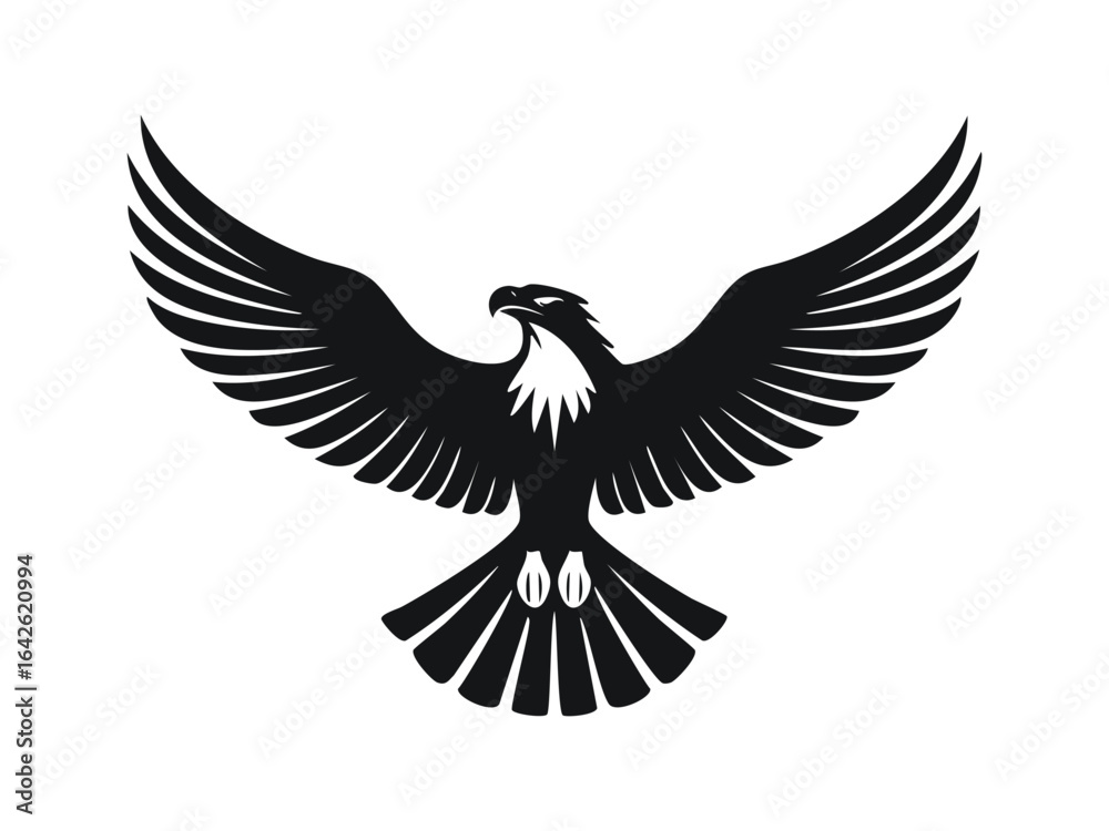 Obraz premium Silhouette of a flying eagle perfect for team identity or performance brand