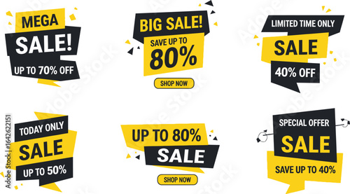 Sale banners mega sale big sale special offer limited time sale