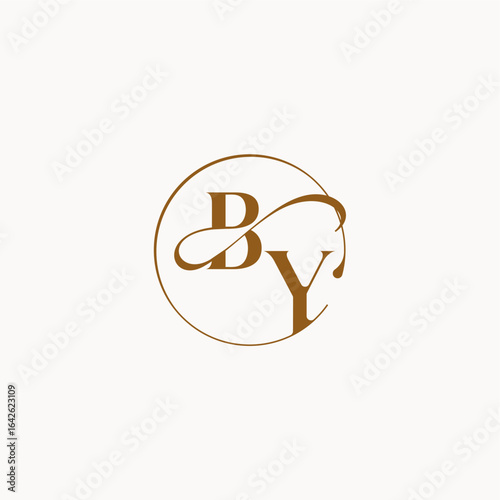 monogram elegant style luxurius feeling with flow BY circle fows wedding logo letter