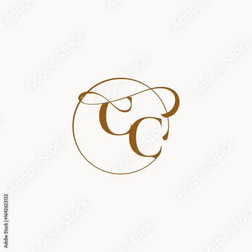 monogram elegant style luxurius feeling with flow CC circle fows wedding logo letter