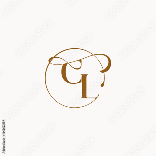monogram elegant style luxurius feeling with flow CL circle fows wedding logo letter
