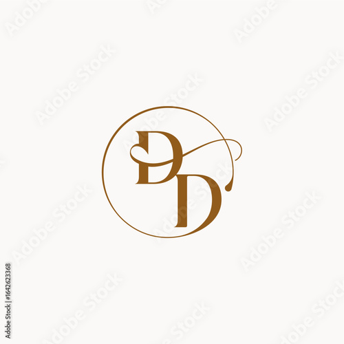 monogram elegant style luxurius feeling with flow DD circle fows wedding logo letter