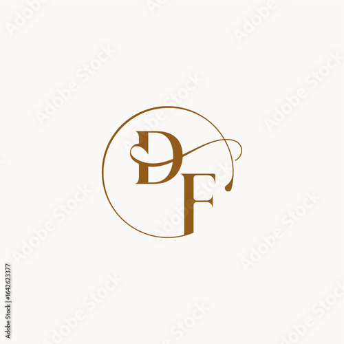 monogram elegant style luxurius feeling with flow DF circle fows wedding logo letter