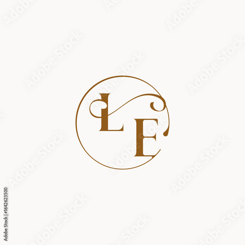 monogram elegant style luxurius feeling with flow LE circle fows wedding logo letter