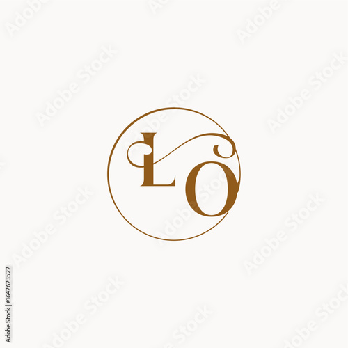 monogram elegant style luxurius feeling with flow LO circle fows wedding logo letter