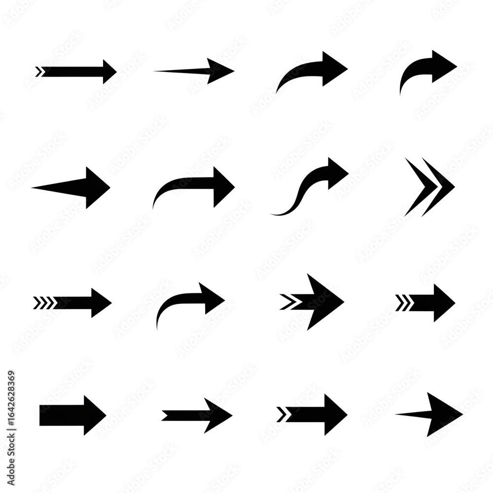 Fototapeta premium Black Arrow Icons for Design Projects