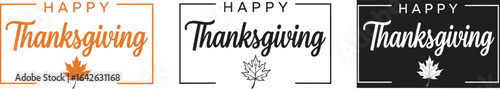 Happy thanksgiving vector illustration with maple leaf