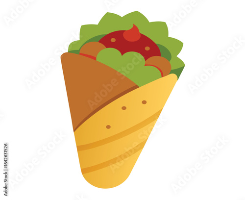 Delicious shawarma food illustration on a clean white background