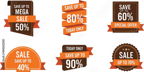 Sale discount offer marketing banner promo vector design