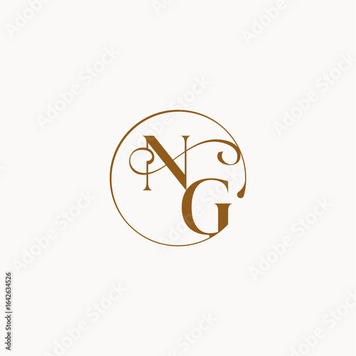monogram elegant style luxurius feeling with flow NG circle fows wedding logo letter