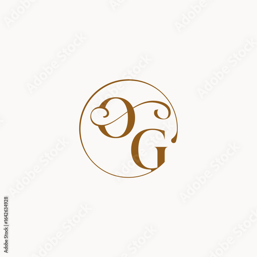 monogram elegant style luxurius feeling with flow OG circle fows wedding logo letter
