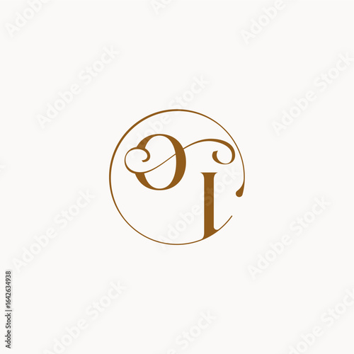 monogram elegant style luxurius feeling with flow OI circle fows wedding logo letter