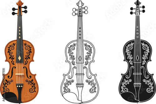 Violin illustration musical instrument stringed instrument art