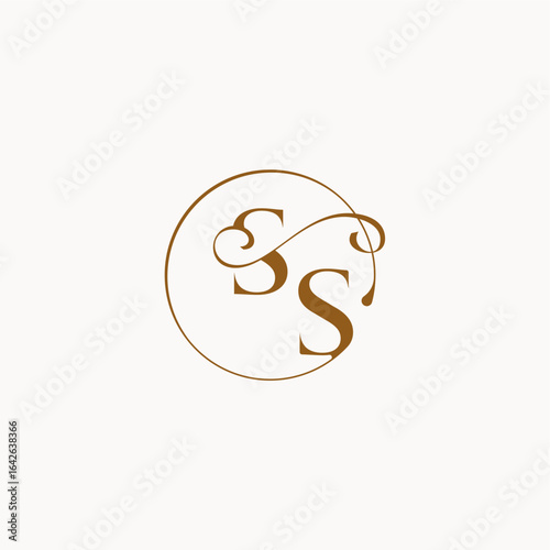 monogram elegant style luxurius feeling with flow SS circle fows wedding logo letter